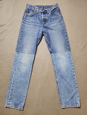 Levi’s 501 / 150 anniversary Blue Denim Jeans Sz 25 Pieced Together Jeans 2 Tone